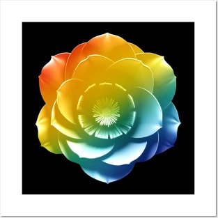 Rainbow gradient flower Posters and Art